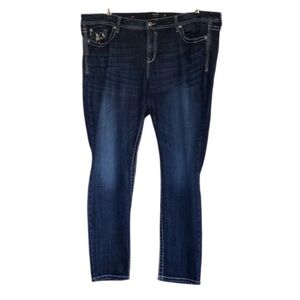 Torrid Skinny Dark Blue Zip Up Jeans With Pockets Size 26